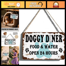 "Funny Dog Food Sign - Rustic Wooden Hanging Decor for Pet Lovers, 6x12 Inches"