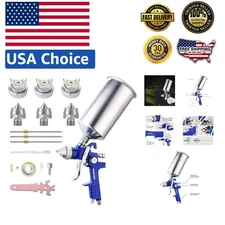 HVLP Air Paint Spray Gun Kits Gravity Feed Car Auto Primer 1.4/1.7/2.0MM Nozzles