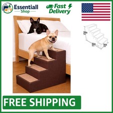 Lightweight Pet Stairs for Small Dogs and Cats - Up to 50 lbs, Coffee Bean Color