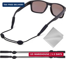 2PCS Adjustable Eyeglass Holder Strap 14in Black Sunglasses Retainer Cord