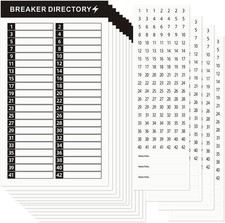 16 Sheets Breaker Panel Labels Electrical Box Sticker Numbers Breaker Panel