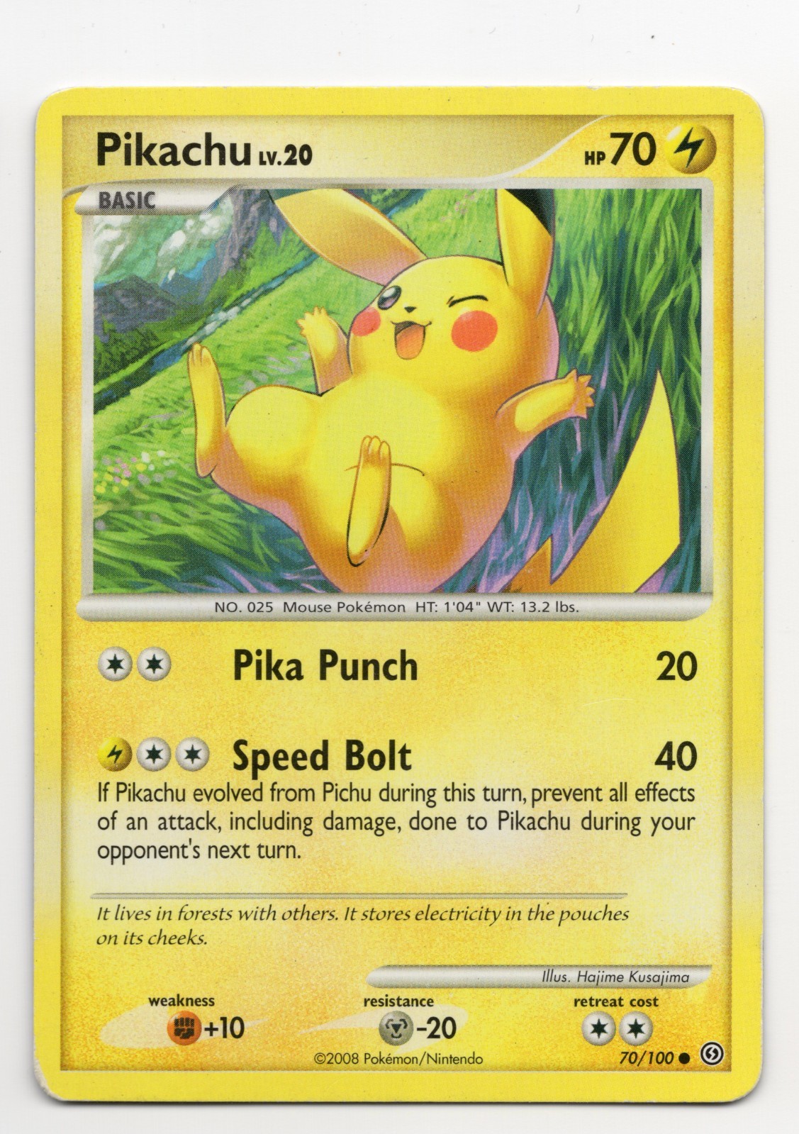 Pikachu 70/100 Common Stormfront Pokemon