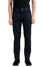 Versace Collection Men's Dark Blue Stretch Straight Leg Jeans