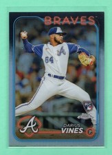 2024 Topps Chrome Darius Vines #197 Refractor Rookie Card Atlanta Braves. rookie card picture