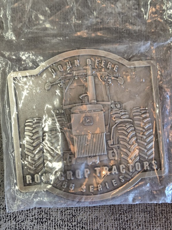 Vintage 1989 John Deere 55 series Row crop tractors belt buckle ~ New old stock