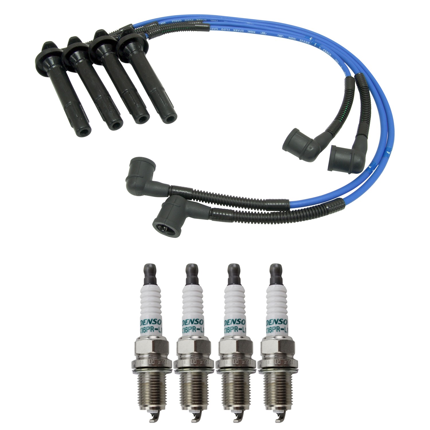 NGK Wire Set  Denso 4 Double Iridium Spark Plug Kit for Forester Impreza 2.5 H4