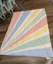 Urban Habitat Twin Size Rainbow Sunburst Reversible Cotton Coverlet Comforter