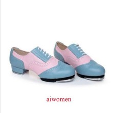 Womens Fashion Cowhide Tap Dancing Soft Outsole Adult Unisex Dancing Shoes New