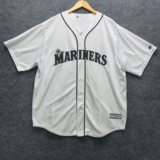 Majestic Jersey Men's XXL Seattle Mariners White Cool Base MLB Baseball Shirt