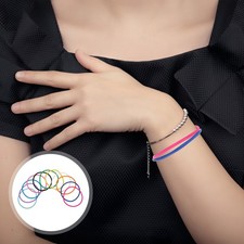 2 PCS Bangle Bracelets for Women Rubber Wrist Bands Jelly Bangles