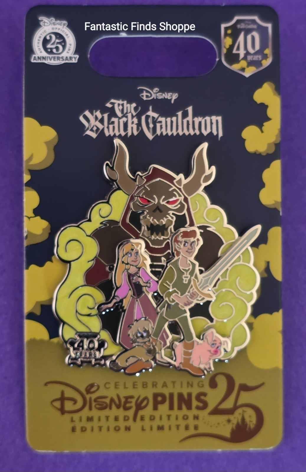 Disney 40th Anniversary The Black Cauldron LE 2000 Pin NOC 25 Years Pin Trading