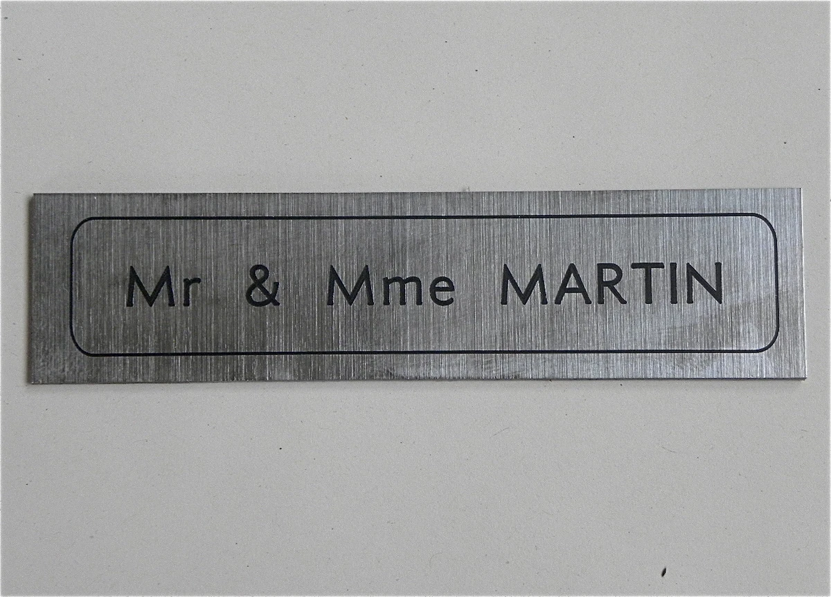 Plaque De Boîte Aux Lettres Avec Sonnette - 2 Lignes, 93x25 Mm, Biseautée, 15 Couleurs - Neuf