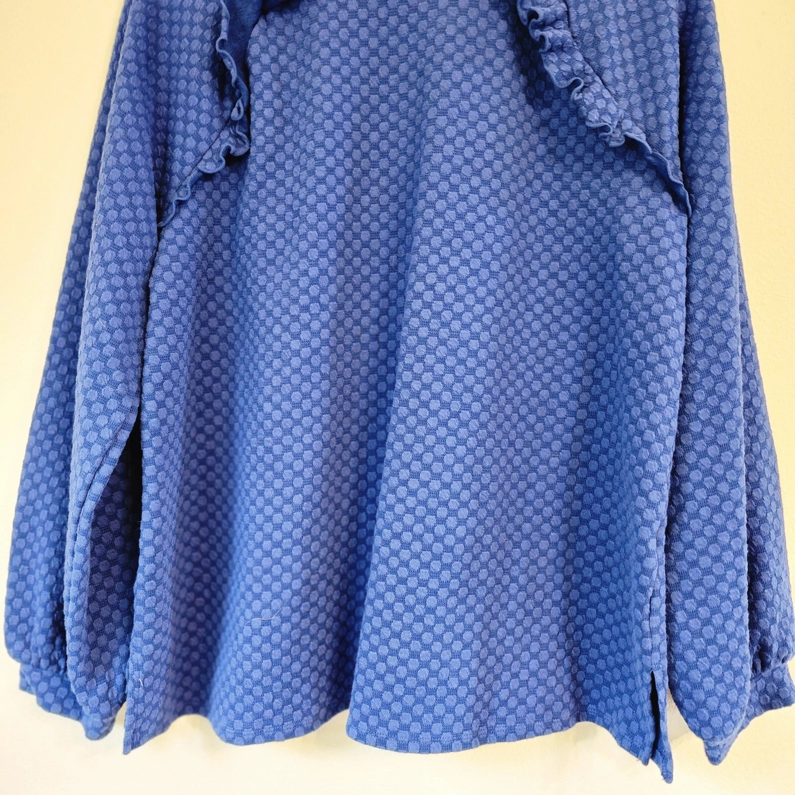 VETEMENTS Felpa Elle blu a pois con volant accento donna L tempo libero casual femminile