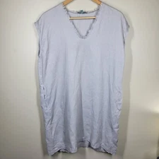 Grade & Gather Gray 100% Linen Tunic Pockets Sleeveless Small Lagenlook Boho