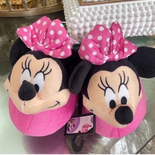 NWT Minnie Mouse Disney Girls 3D Minnie Head Sock Top Slippers Size 9/10 - Picture 3 of 10