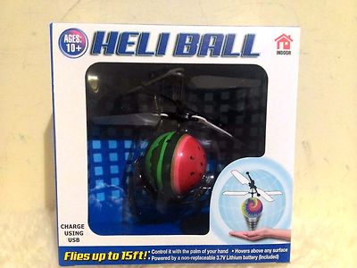 New Heli Ball Sphere watermelon Control in Your Hand Fly Up to 15' USB Charge 
