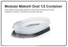 Tupperware Modular Mates Oval 1/2 Container 200 ML /.85 Cups Black New