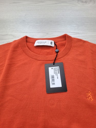 Mens PRINGLE jumper Orange Bright Color Size M New - Picture 4 of 8