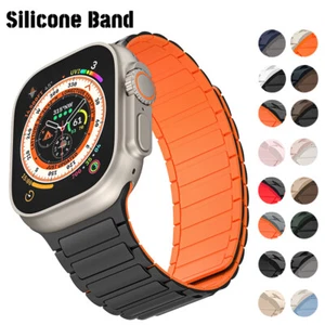 Bande magnétique de sport Bracelet en silicone pour Apple Watch Ultra 3 11 10 9 8 7 6 5 49MM
