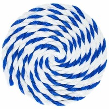 1/2" BLUE & WHITE TWISTED SAFETY ROPE FOR SWIMMING POOL. SOLD BY THE FOOT