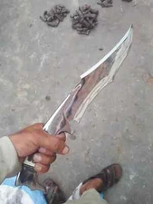 CUSTOM HANDMADE D2 STEEL FULL TANG MIRROR POLISHED STAG HANDLE HUNTING BOWIE