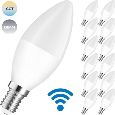 Smart WiFi CCT Dimmbare 5W E14 LED Kerze Glühbirne Lampe Leuchtmittel 6-30er Set