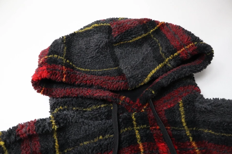 Pulôver masculino REPLAY com capuz GRANDE xadrez multicolorido logotipo de pelúcia com capuz - Imagem 4 de 4