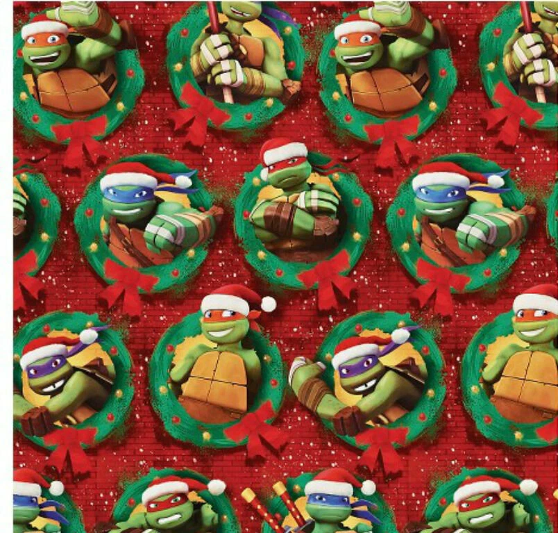 TEENAGE MUTANT NINJA TURTLES GIFT WRAP WRAPPING PAPER CHRISTMAS