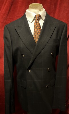 Moss Bros Window Pain Double Breasted Jacket UK