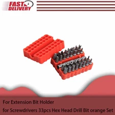 For Extension Bit Holder for Screwdrivers 33pcs Hex Head Drill Bit orange Set