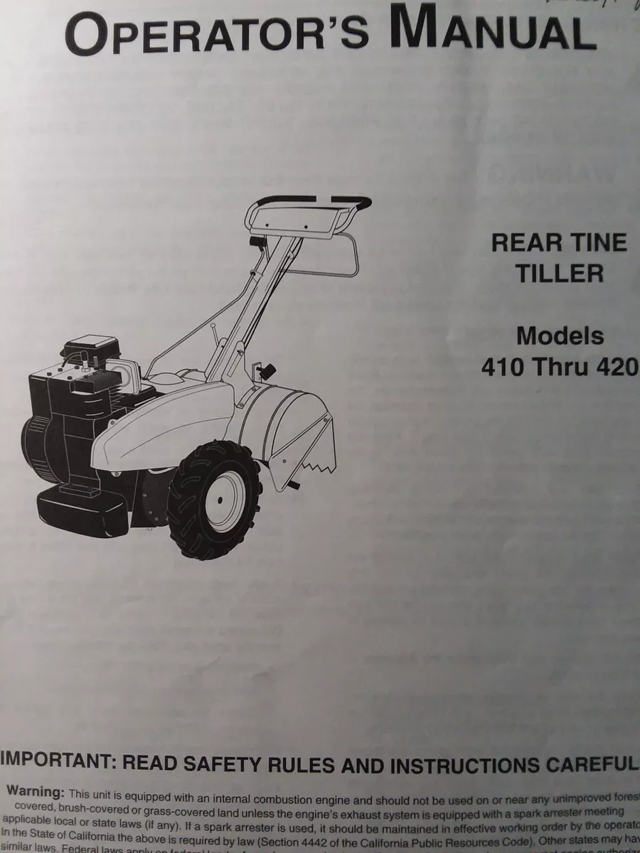 Rear Tine Garden Tiller