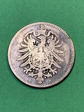1873 C Imperial Germany Silver 1 Mark  Key Date Only 18,001 Minted (A1465)