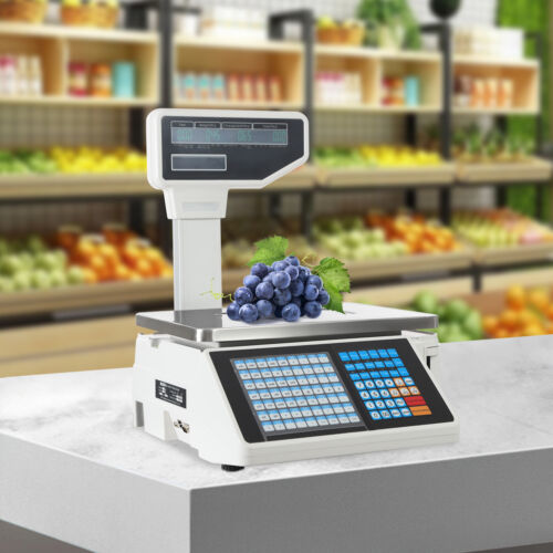 Scale Label Printing Scale Commercial Food Scale Receipt Printer 30kg/66.14 lbs - Picture 3 of 24