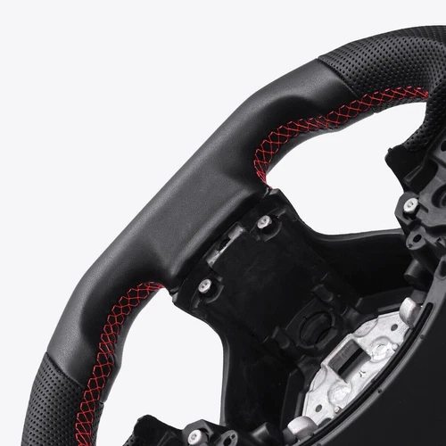 Vollleder flach Sport Lenkrad Fit Chevrolet Corvette C7 ZR1 2014-2019 Rote Nähte - Bild 15 von 17