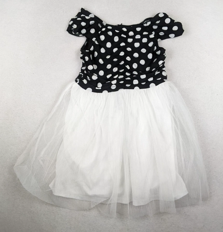 ELISA BE - 女孩黑色和白色圆点印花蓬蓬裙连衣裙 - 16 码 — 第 2/4 张图片