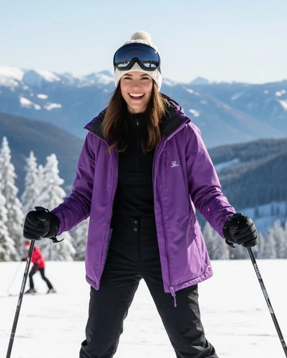 Salomon Advanced Skin Dry 10K/10K Women's Ski/Snowboard Jacket - Purple - Sz XL - Image 2 of 4