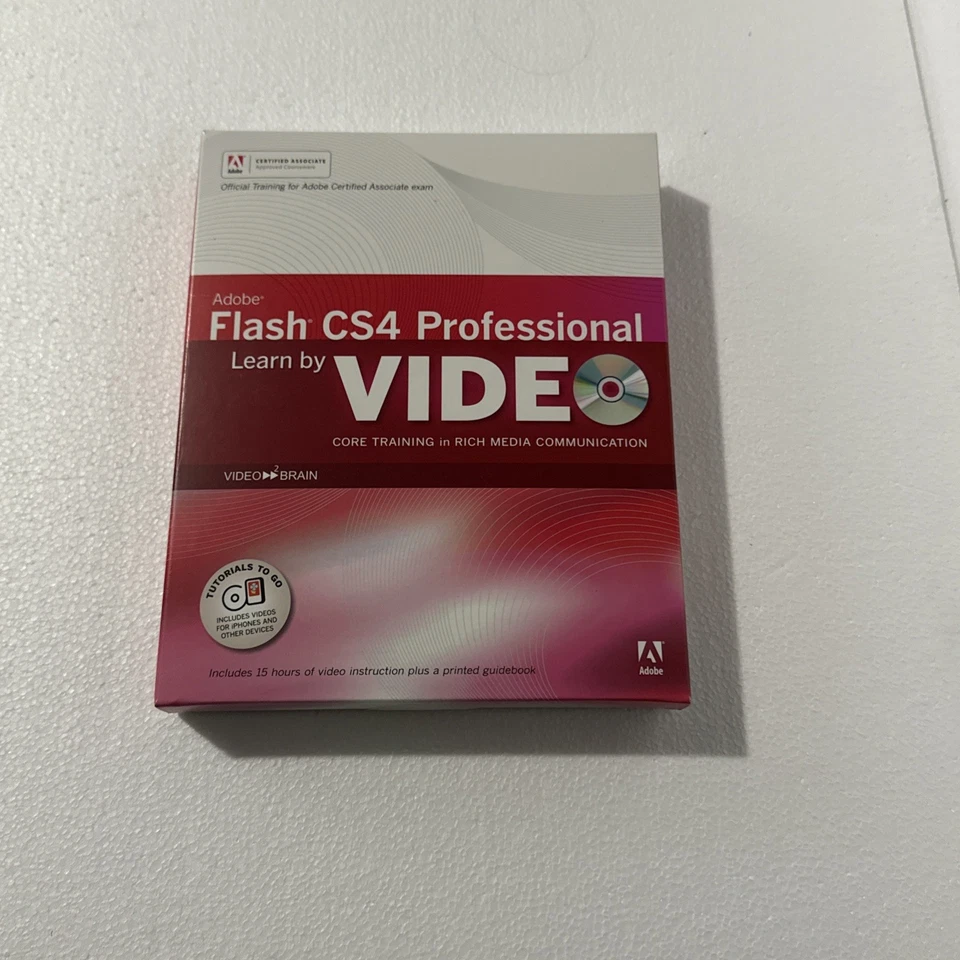 Adobe Flash CS4 Professional Learn By Video Plus Guidebook 2010 Digital Training Foto 2 de 4