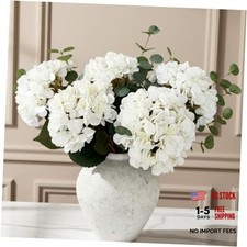 Real Touch White Faux Hydrangea And Eucalyptus White Hydrangea Bouquet