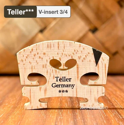 Teller*** Germany 3/4 Size Violin Semi Fitted Bridge Ebony V Insert - Image 1 of 4