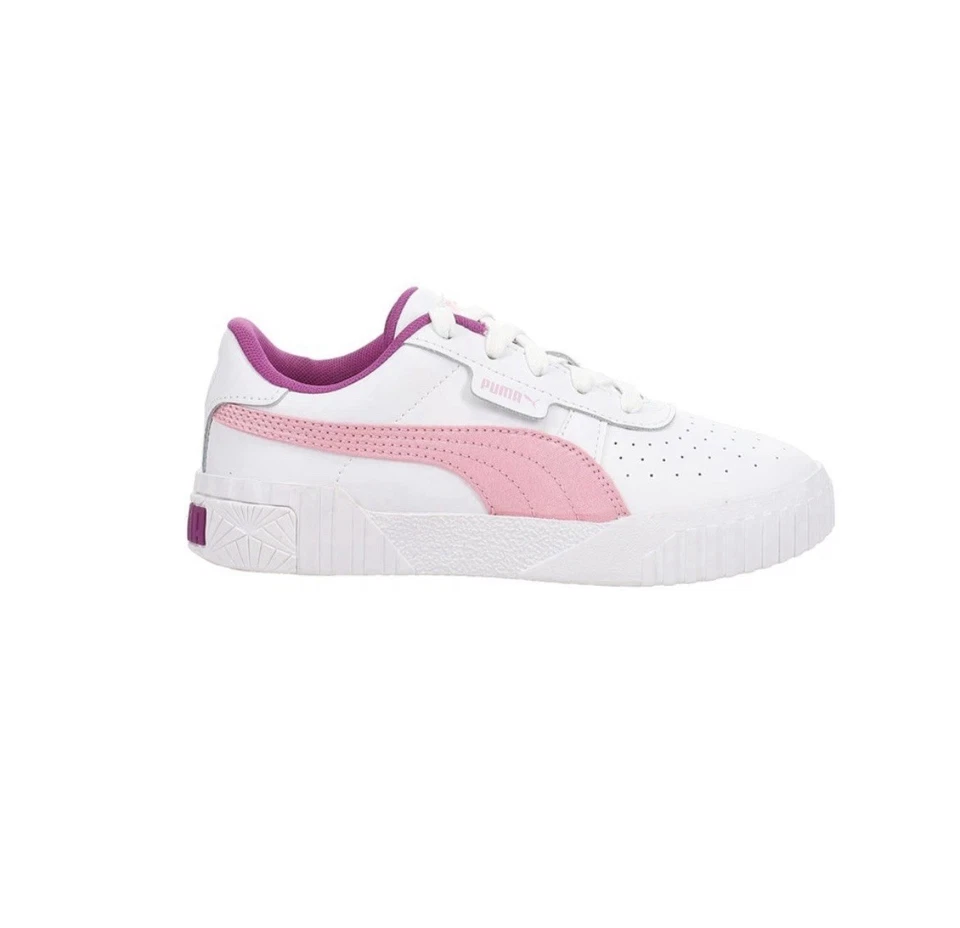 Zapatillas informales blancas con cordones perforadas rosa PUMA Cali para niñas pequeñas 392 Foto 4 de 4