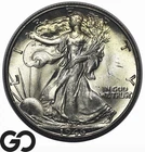 1946-D Walking Liberty Half Dollar, Nice Color, Sharp Choice BU++