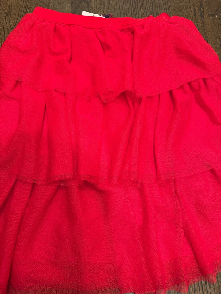 Janie and Jack x American Girl Red Tiered Tulle Skirt Girls Size 16 Holiday Glam - Image 4 of 4