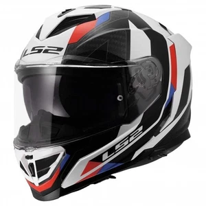 LS2 Motorcycle Helmet Storm 3 Sporty White Blue Red Full Face Motorbike FF818
