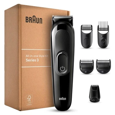 BRAUN RASOIO ELETTRICO BARBA E Capelli, Regolabarba Uomo, TAGLIACAPELLI UOMO, 6-In-1 S