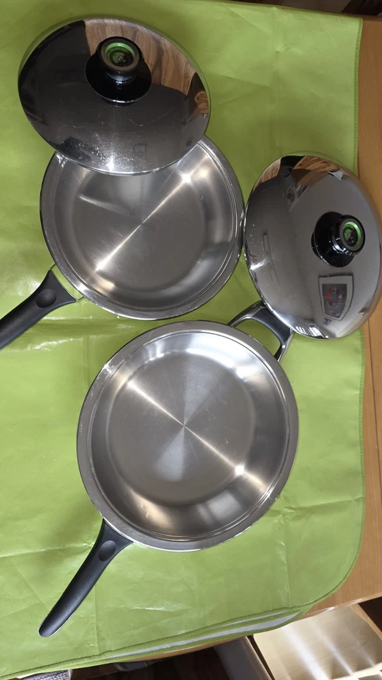 2 Pcs AMC -Topf/ Pfanne Induktion mit Deckel 2L und 3 L 24/28cm Durchmesser - Bild 2 von 4