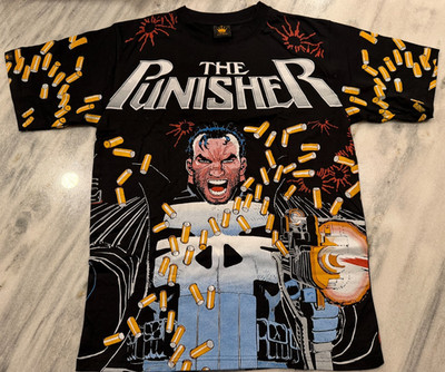Punisher Marvel Comics AOP Ghost Rider Wolverine All Over Print Size XL T-Shirt