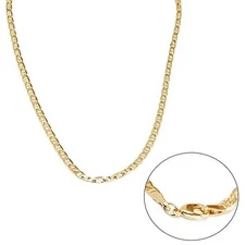 VFK 18K Yellow Gold Filled 24'' Mariner Link Chain Unisex – Stylish Everyday Nec