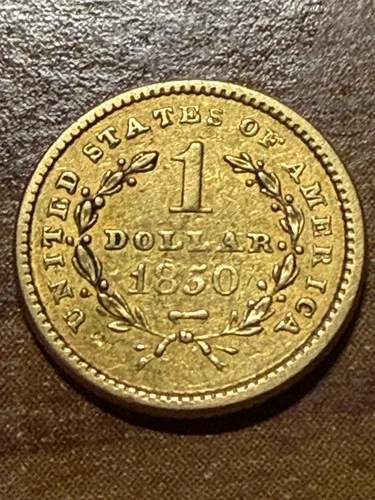 1850 US $1 One Dollar Liberty Head Dollar .900 Gold Coin Type I PM0155