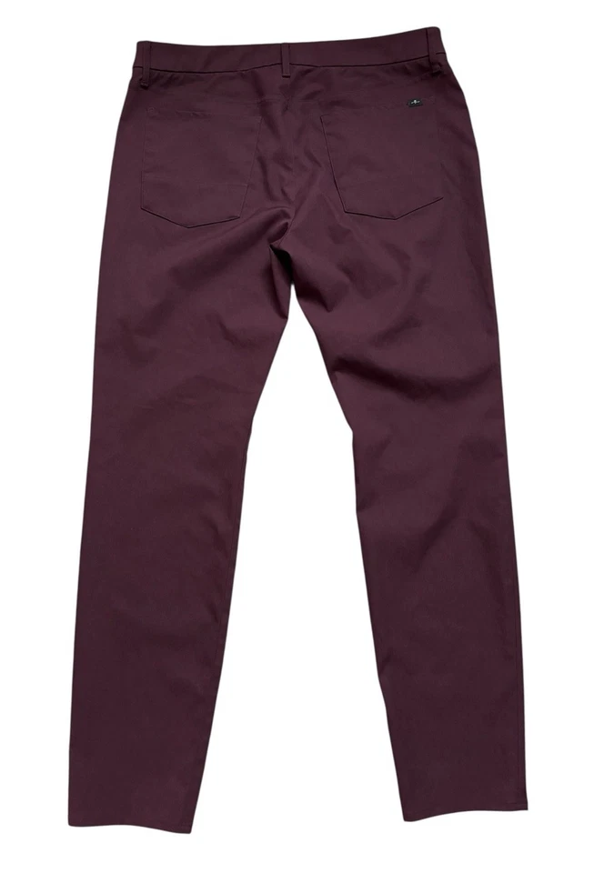 Брюки мужские For All Mankind размер 36x32 бордовые функциональные брюки с 5 карманами узкие 7 шт. - Изображение 2 из 4