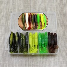 25 PCS Soft Fishing Lure Paddle Tail Swimbait for Bass Trout Walleye Crappie